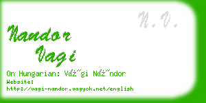 nandor vagi business card